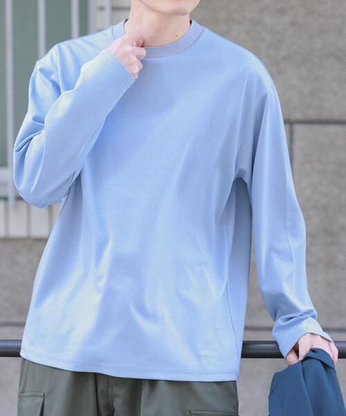 ITEMS URBANRESEARCH(アイテムズ アーバンリサーチ)の「ダブルフェイス裏配色長袖カットソー(Tシャツ/カットソー・メンズ・ブルー/チャコールグレー/ベージュ/ブラウン・MEDIUM/LARGE)」の14枚目の写真
