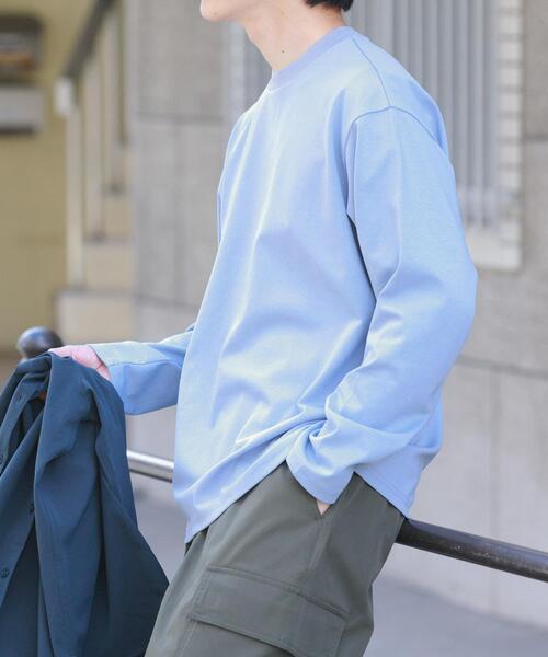 ITEMS URBANRESEARCH(アイテムズ アーバンリサーチ)の「ダブルフェイス裏配色長袖カットソー(Tシャツ/カットソー・メンズ・ブルー/チャコールグレー/ベージュ/ブラウン・MEDIUM/LARGE)」の5枚目の写真