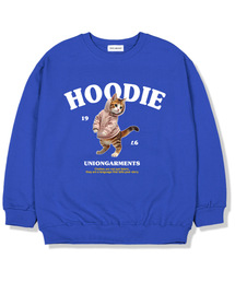 Union Garments（ユニオンガーメンツ）の「フードパーカー起毛裏地オーバーサイズスウェットTシャツブルー（スウェット）」