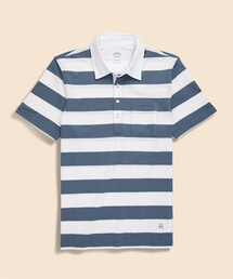 BROOKS BROTHERS | スーピマコットンストレッチ GFロゴ ストライプ オックスフォードカラー ポロシャツ(ポロシャツ)