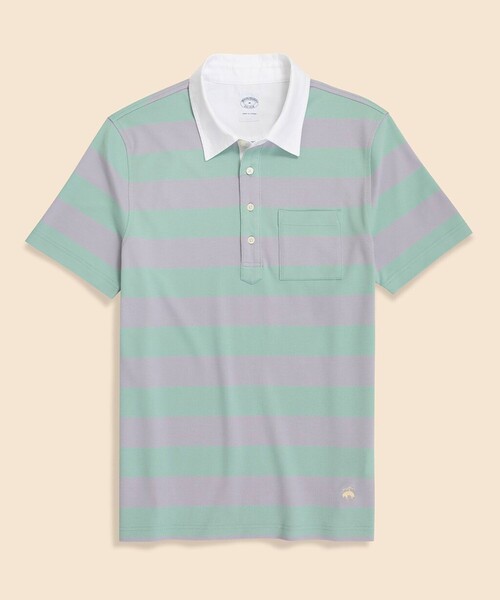 Supima Cotton Stretch GF логотип Страйп Оксфорд поло-рубашка ProShirts