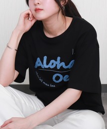 USAコットンショート丈立体刺繍Tシャツ【接触冷感】