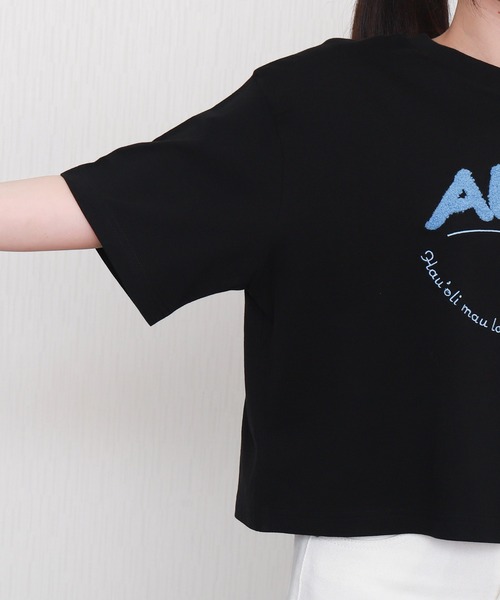 libelle more(リベル モア)の「USAコットンショート丈立体刺繍Tシャツ【接触冷感】(Tシャツ/カットソー・レディース・チャコールグレー/ブラック/オフホワイト/ライトカーキ・M/L)」の12枚目の写真