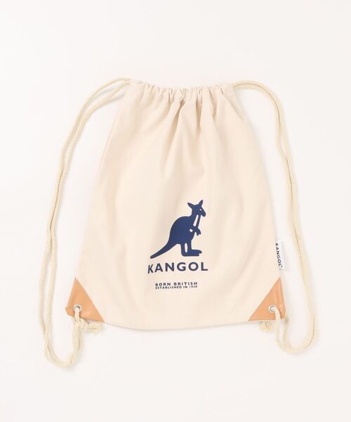 KANGOL（カンゴール）の「【KANGOL/カンゴール】コットンキャンバス ナップサック（バックパック/リュック・メンズ・ブラック/オフホワイト/サックスブルー・FREE）」の2枚目の写真