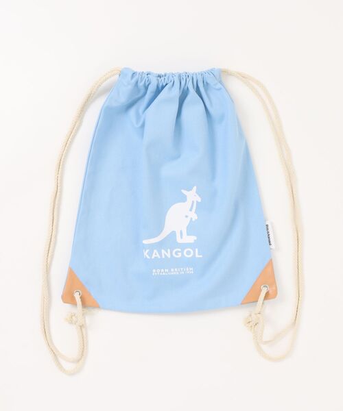 KANGOL（カンゴール）の「【KANGOL/カンゴール】コットンキャンバス ナップサック（バックパック/リュック・メンズ・ブラック/オフホワイト/サックスブルー・FREE）」の3枚目の写真