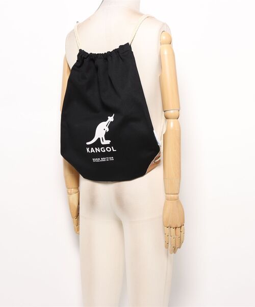 KANGOL（カンゴール）の「【KANGOL/カンゴール】コットンキャンバス ナップサック（バックパック/リュック・メンズ・ブラック/オフホワイト/サックスブルー・FREE）」の7枚目の写真