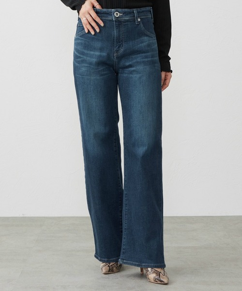 EDWIN(エドウィン)の「EDWIN LADIES ジャージーズ プレミアム ワイド デニムパンツ ジーンズ ストレッチ シルク混(デニムパンツ・レディース・ブルー/ライトインディゴブルー/インディゴブルー・LARGE/MEDIUM/SMALL/X-SMALL)」の2枚目の写真