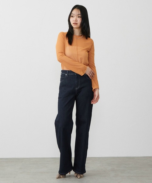 EDWIN(エドウィン)の「EDWIN LADIES ジャージーズ プレミアム ワイド デニムパンツ ジーンズ ストレッチ シルク混(デニムパンツ・レディース・ブルー/ライトインディゴブルー/インディゴブルー・LARGE/MEDIUM/SMALL/X-SMALL)」の13枚目の写真