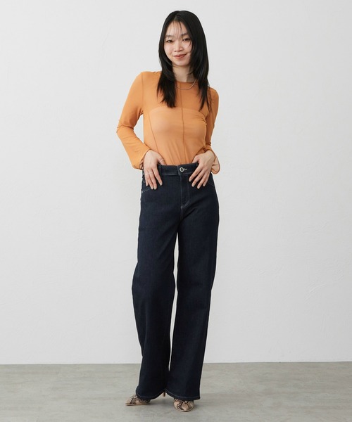 EDWIN(エドウィン)の「EDWIN LADIES ジャージーズ プレミアム ワイド デニムパンツ ジーンズ ストレッチ シルク混(デニムパンツ・レディース・ブルー/ライトインディゴブルー/インディゴブルー・LARGE/MEDIUM/SMALL/X-SMALL)」の14枚目の写真