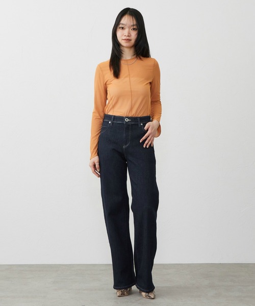 EDWIN(エドウィン)の「EDWIN LADIES ジャージーズ プレミアム ワイド デニムパンツ ジーンズ ストレッチ シルク混(デニムパンツ・レディース・ブルー/ライトインディゴブルー/インディゴブルー・LARGE/MEDIUM/SMALL/X-SMALL)」の15枚目の写真