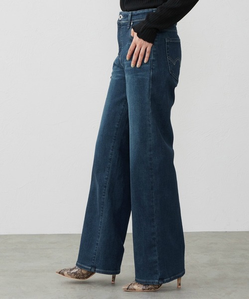 EDWIN(エドウィン)の「EDWIN LADIES ジャージーズ プレミアム ワイド デニムパンツ ジーンズ ストレッチ シルク混(デニムパンツ・レディース・ブルー/ライトインディゴブルー/インディゴブルー・LARGE/MEDIUM/SMALL/X-SMALL)」の17枚目の写真