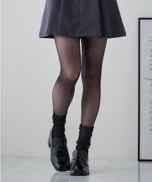 tutuanna（チュチュアンナ）の「[感動のストッキング・美肌]素肌感ファンデ級伝線しにくいストッキング（タイツ/ストッキング・レディース・ベージュ系2/ライトベージュ/ブラック/ベージュ系6・M-L/L-XL/S-M）」の2枚目の写真
