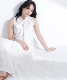 NATURAL BEAUTY BASIC | バックリボンティアードワンピース(ワンピース)