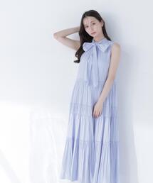 NATURAL BEAUTY BASIC | バックリボンティアードワンピース(ワンピース)