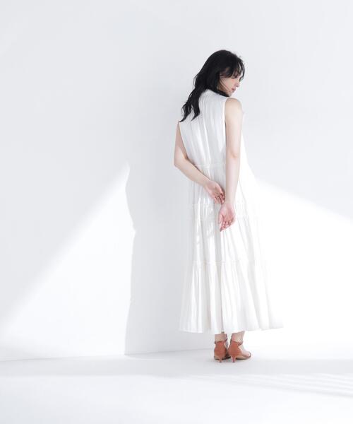 NATURAL BEAUTY BASIC（ナチュラルビューティーベーシック）の「バックリボンティアードワンピース（ワンピース・レディース・ダークブラウン/ブルー/オフホワイト・P/S/MEDIUM）」の10枚目の写真