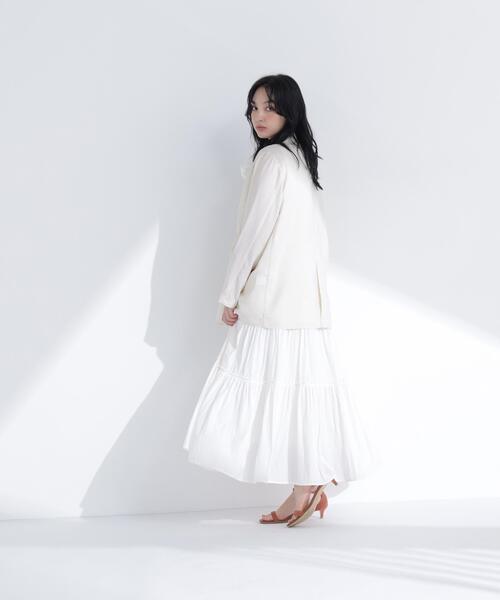 NATURAL BEAUTY BASIC（ナチュラルビューティーベーシック）の「バックリボンティアードワンピース（ワンピース・レディース・ダークブラウン/ブルー/オフホワイト・P/S/MEDIUM）」の13枚目の写真