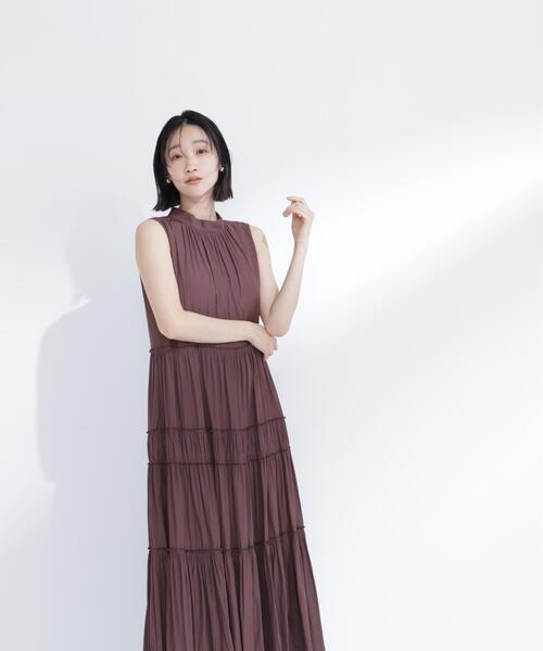 NATURAL BEAUTY BASIC（ナチュラルビューティーベーシック）の「バックリボンティアードワンピース（ワンピース・レディース・ダークブラウン/ブルー/オフホワイト・P/S/MEDIUM）」の15枚目の写真