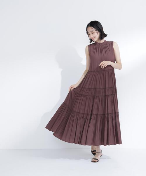 NATURAL BEAUTY BASIC（ナチュラルビューティーベーシック）の「バックリボンティアードワンピース（ワンピース・レディース・ダークブラウン/ブルー/オフホワイト・P/S/MEDIUM）」の20枚目の写真