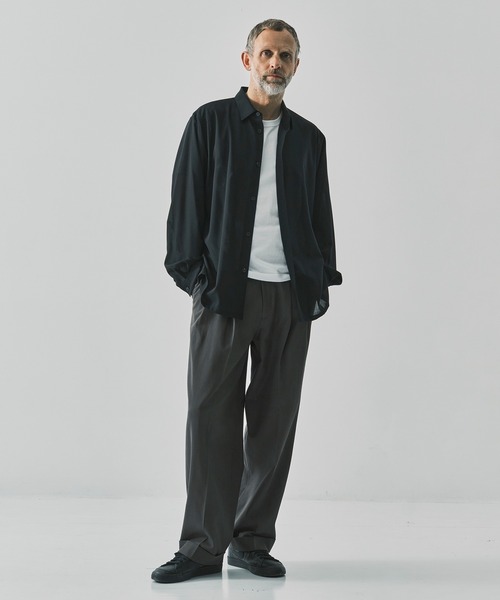 ATON(エイトン)の「【ATON / エイトン】別注TWIST WOOL GAUZE LOOSE FIT SHIRT(シャツ/ブラウス・メンズ・ブラック・2/4/6)」の7枚目の写真