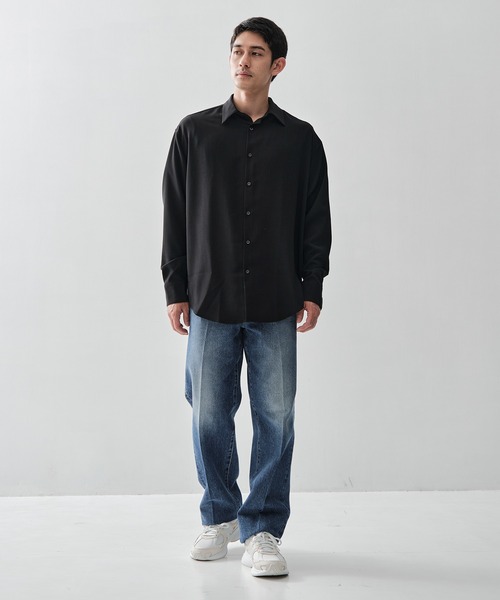 ATON(エイトン)の「【ATON / エイトン】別注TWIST WOOL GAUZE LOOSE FIT SHIRT(シャツ/ブラウス・メンズ・ブラック・2/4/6)」の5枚目の写真