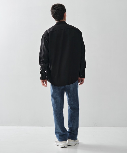 ATON(エイトン)の「【ATON / エイトン】別注TWIST WOOL GAUZE LOOSE FIT SHIRT(シャツ/ブラウス・メンズ・ブラック・2/4/6)」の9枚目の写真