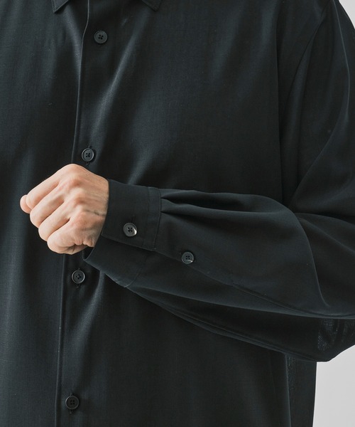 ATON(エイトン)の「【ATON / エイトン】別注TWIST WOOL GAUZE LOOSE FIT SHIRT(シャツ/ブラウス・メンズ・ブラック・2/4/6)」の11枚目の写真