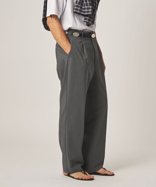 Steven Alan＞ RENURMY アウト ワンプリーツ スラックス（スラックス