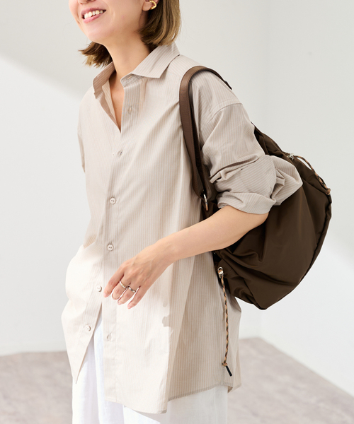 FRAMeWORK(フレームワーク)の「BASERANGE/ベースレンジ CLAUDE SHIRT(ベージュ)(シャツ/ブラウス・レディース・ベージュ・FREE)」の6枚目の写真