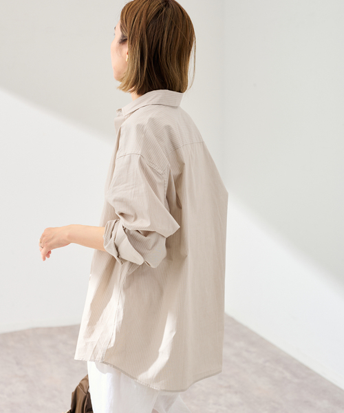 FRAMeWORK(フレームワーク)の「BASERANGE/ベースレンジ CLAUDE SHIRT(ベージュ)(シャツ/ブラウス・レディース・ベージュ・FREE)」の7枚目の写真