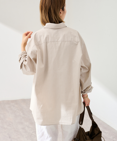 FRAMeWORK(フレームワーク)の「BASERANGE/ベースレンジ CLAUDE SHIRT(ベージュ)(シャツ/ブラウス・レディース・ベージュ・FREE)」の8枚目の写真