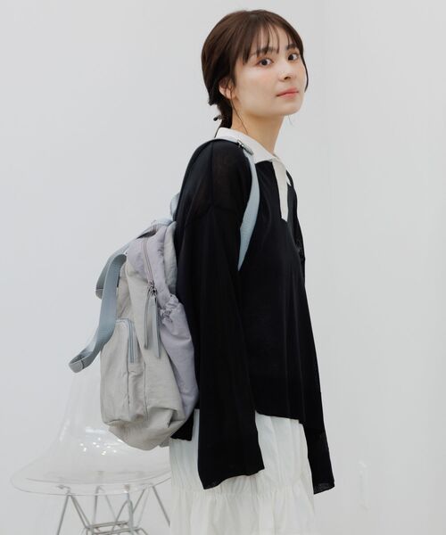 RETRO GIRL(レトロガール)の「2WAYナイロンリュック(ショルダーバッグ・レディース・ライトグレー/ブラック・ONE SIZE)」の14枚目の写真