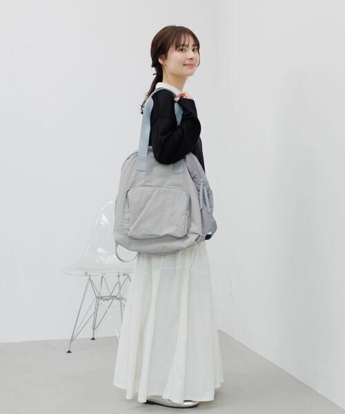 RETRO GIRL(レトロガール)の「2WAYナイロンリュック(ショルダーバッグ・レディース・ライトグレー/ブラック・ONE SIZE)」の13枚目の写真