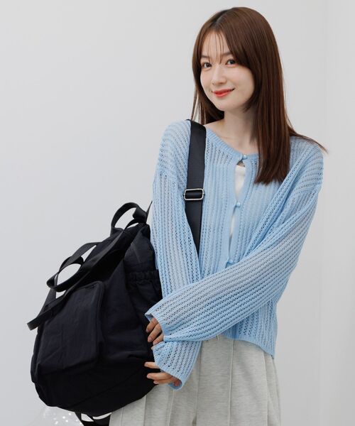 RETRO GIRL(レトロガール)の「2WAYナイロンリュック(ショルダーバッグ・レディース・ライトグレー/ブラック・ONE SIZE)」の9枚目の写真