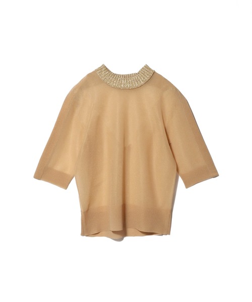 ESTNATION(エストネーション)の「ESSENCEOFLUXURY / シアーニット(ニット/セーター・レディース・ブラック/ライトベージュ/ライトブルー・FREE)」の3枚目の写真