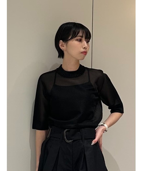 ESTNATION(エストネーション)の「ESSENCEOFLUXURY / シアーニット(ニット/セーター・レディース・ブラック/ライトベージュ/ライトブルー・FREE)」の8枚目の写真