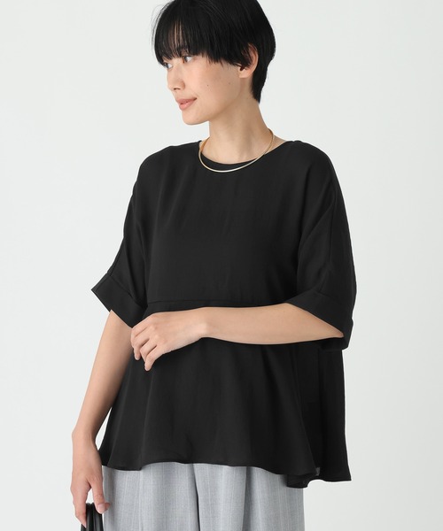 Elura(エルーラ)の「≪イージーケア・速乾≫サラサラサマーペプラムプルオーバー/678156(シャツ/ブラウス・レディース・ライトカーキ/ブラック/オフホワイト・SMALL/MEDIUM)」の7枚目の写真