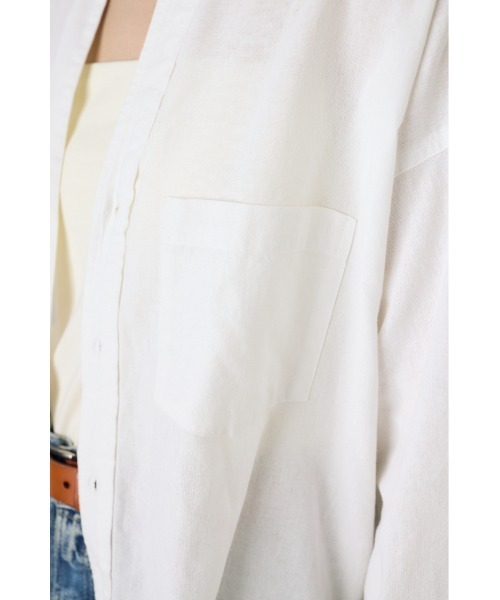 AZUL by moussy(アズールバイマウジー)の「フレンチリネンCOOLMAXアーバンリラックスシャツ(シャツ/ブラウス・レディース・イエロー/ベージュ/ストライプ/ブラック/オフホワイト・SMALL/MEDIUM)」の13枚目の写真