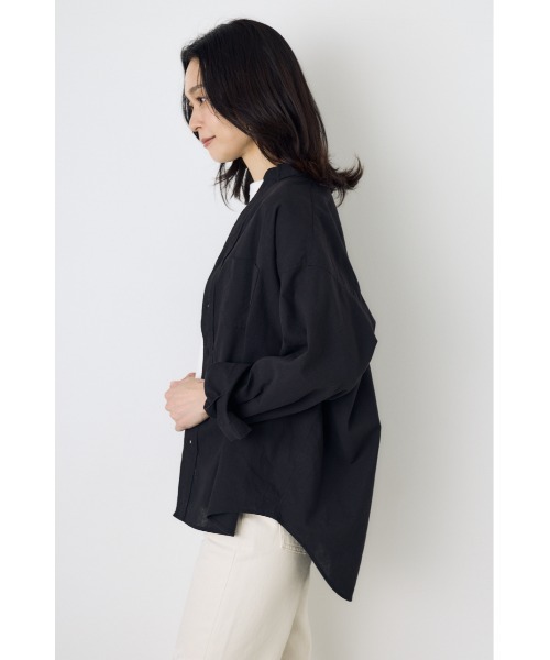 AZUL by moussy(アズールバイマウジー)の「フレンチリネンCOOLMAXアーバンリラックスシャツ(シャツ/ブラウス・レディース・イエロー/ベージュ/ストライプ/ブラック/オフホワイト・SMALL/MEDIUM)」の18枚目の写真