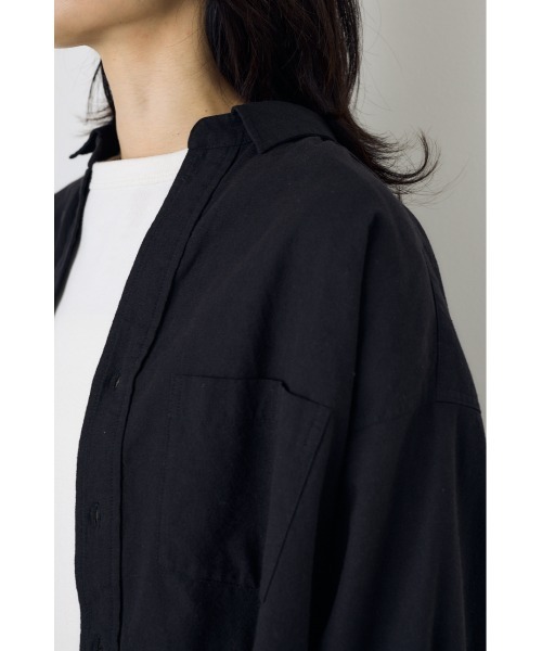AZUL by moussy(アズールバイマウジー)の「フレンチリネンCOOLMAXアーバンリラックスシャツ(シャツ/ブラウス・レディース・イエロー/ベージュ/ストライプ/ブラック/オフホワイト・SMALL/MEDIUM)」の22枚目の写真
