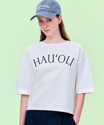 袖ロールアップバックチャームTシャツ