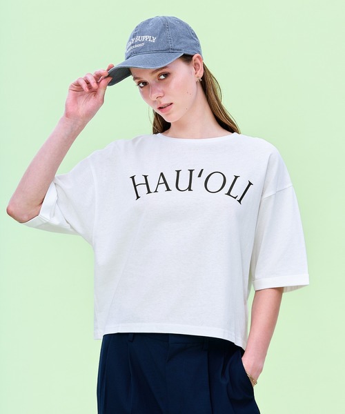coca(coca)(コカ)の「袖ロールアップバックチャームTシャツ(Tシャツ/カットソー・レディース・チャコール/ホワイト・L/M/S)」の3枚目の写真
