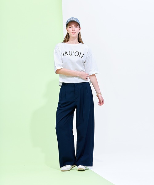 coca(coca)(コカ)の「袖ロールアップバックチャームTシャツ(Tシャツ/カットソー・レディース・チャコール/ホワイト・L/M/S)」の6枚目の写真