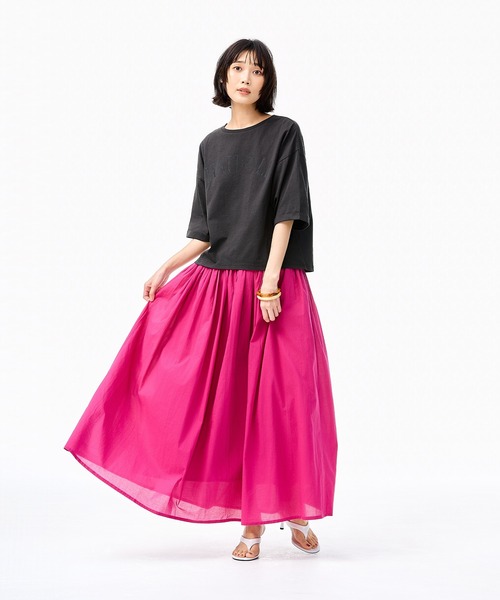 coca(coca)(コカ)の「袖ロールアップバックチャームTシャツ(Tシャツ/カットソー・レディース・チャコール/ホワイト・L/M/S)」の14枚目の写真