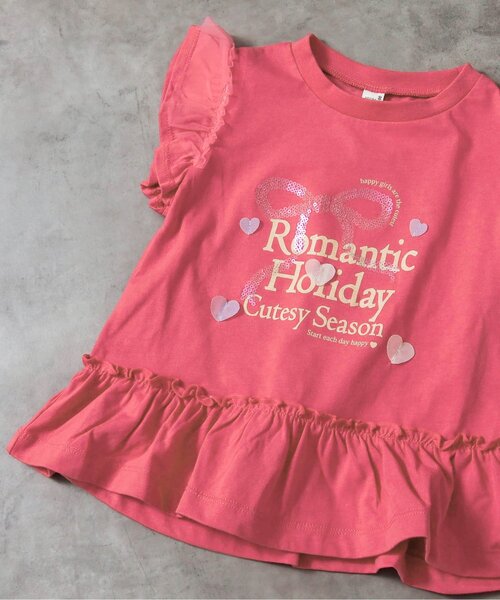 apres les cours（アプレレクール）の「【WEB限定/接触冷感】キラキラスパンコール半袖Tシャツ（Tシャツ/カットソー・キッズ・アイボリー/ローズ/ミント/オレンジ・80/90/100/110/120/130/140）」の4枚目の写真