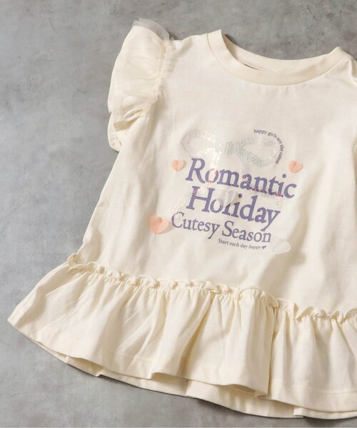 apres les cours（アプレレクール）の「【WEB限定/接触冷感】キラキラスパンコール半袖Tシャツ（Tシャツ/カットソー・キッズ・アイボリー/ローズ/ミント/オレンジ・80/90/100/110/120/130/140）」の2枚目の写真
