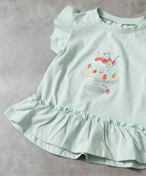 apres les cours（アプレレクール）の「【WEB限定/接触冷感】キラキラスパンコール半袖Tシャツ（Tシャツ/カットソー・キッズ・アイボリー/ローズ/ミント/オレンジ・80/90/100/110/120/130/140）」の3枚目の写真