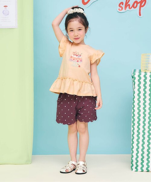 apres les cours（アプレレクール）の「【WEB限定/接触冷感】キラキラスパンコール半袖Tシャツ（Tシャツ/カットソー・キッズ・アイボリー/ローズ/ミント/オレンジ・80/90/100/110/120/130/140）」の5枚目の写真