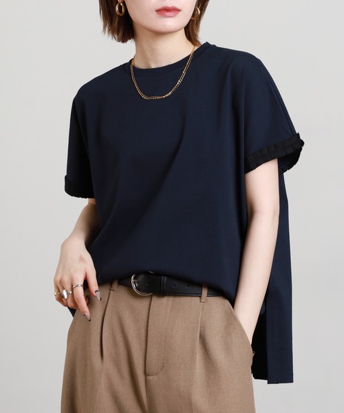 FUNALIVE（ファンアライブ）の「ESPEYRAC 袖グログランプルオーバー 半袖（Tシャツ/カットソー・レディース・オフホワイト/ベージュ/ネイビー・FREE）」の22枚目の写真