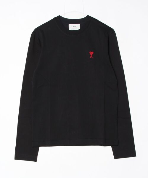 AMI Alexandre Mattiussi（アミアレクサンドルマテュッシ）の「【AMI PARIS】アミ パリス Small Heart Long Sleeve ワンポイント ロゴ ロンT / UTS205-726（Tシャツ/カットソー・メンズ・ホワイト/ブラック/グレー・MEDIUM/X-LARGE/LARGE/SMALL）」の6枚目の写真