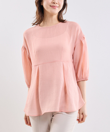 【NARACAMICIE】クレープ七分袖プルオーバー